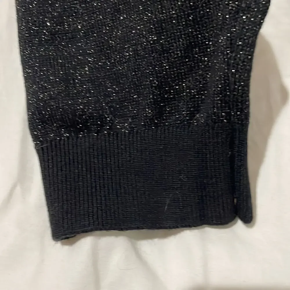 Gap 5 black shimmer sweater elastic waste pull on leggings euc worn once